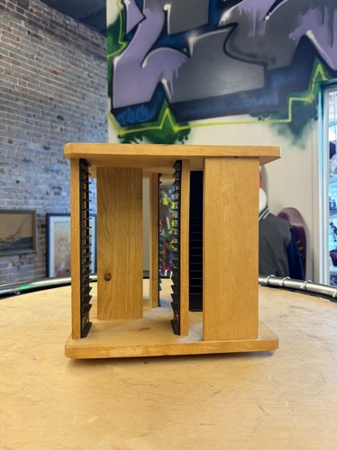 Vtg wood spinner - cd, rack